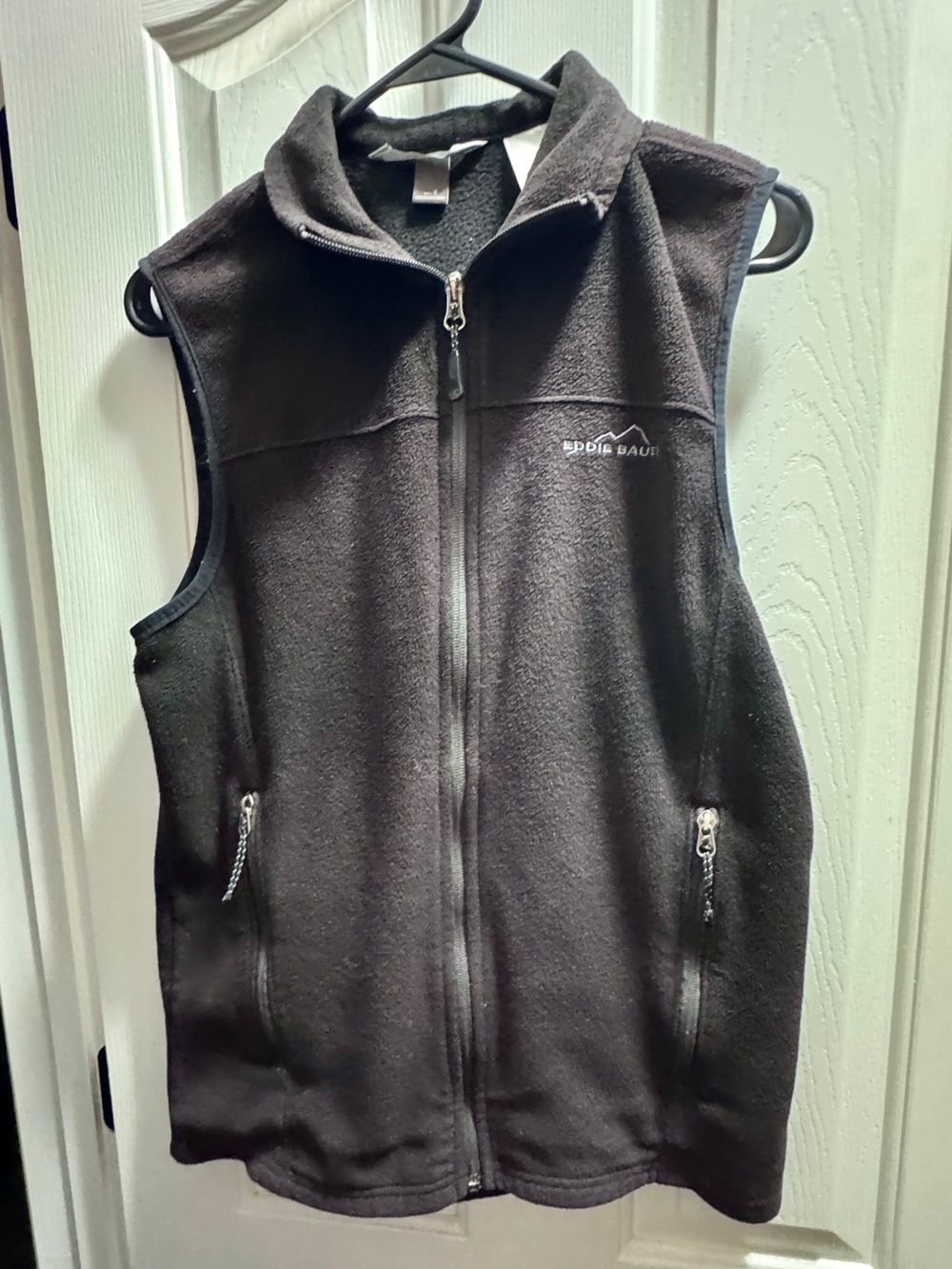 Eddie Bauer Black Full-Zip Fleece Vest